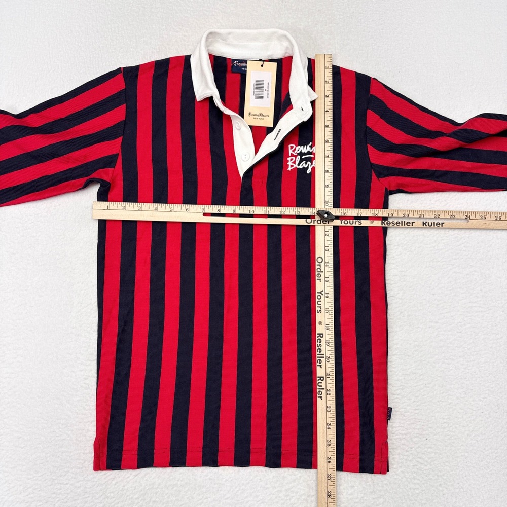 Rowing Blazers Rugby Shirt Mens Size XS Red Blue Striped Academia Varsity NEW - Picture 8 of 11